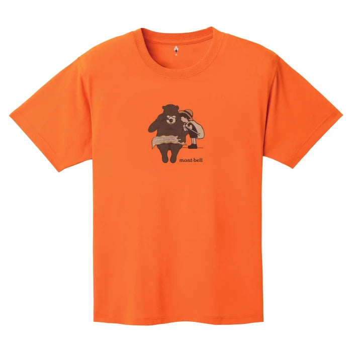 Montbell T-Shirt Unisex Wickron T Bear and Boy in Orange