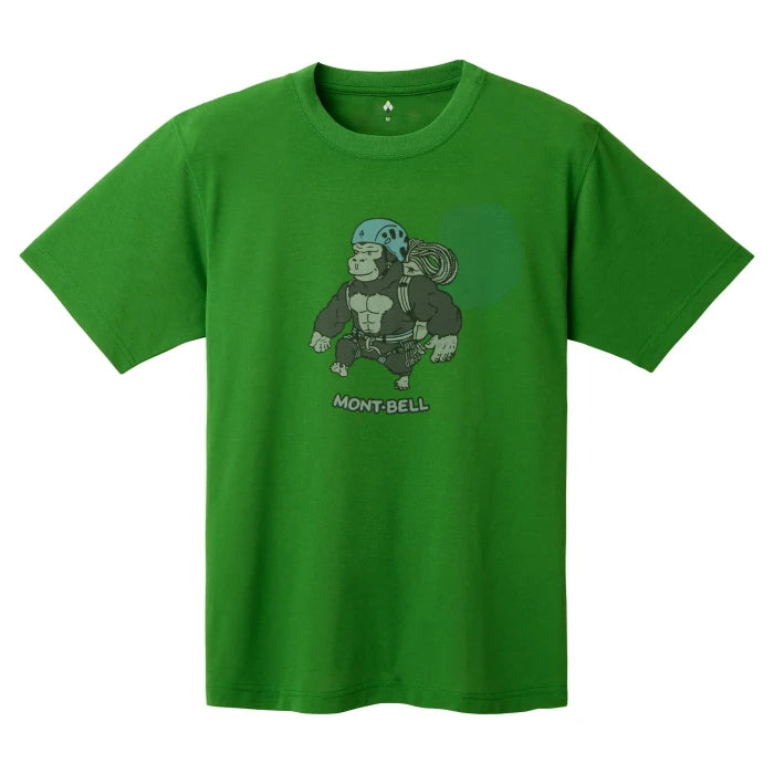 Montbell T-Shirt Unisex Wickron T Wild Climber - Everyday Hiking Trekking Firstlayer in Green