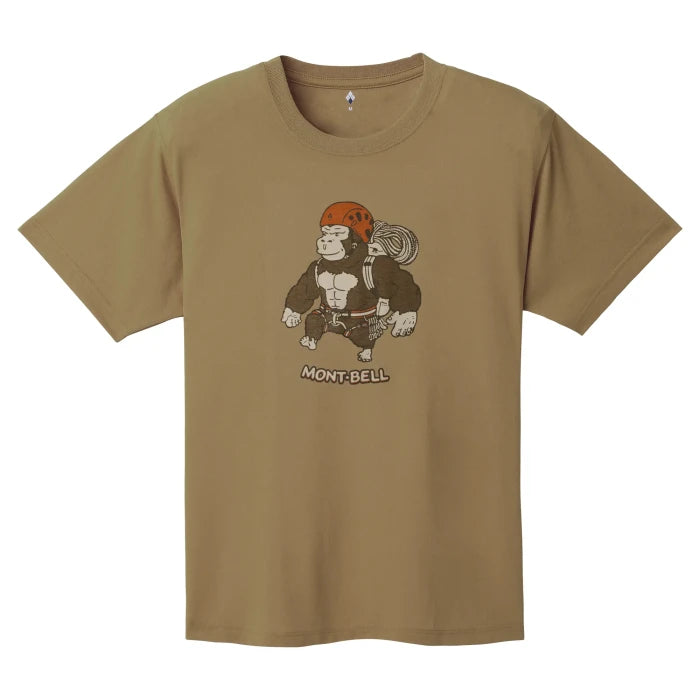 Montbell T-Shirt Unisex Wickron T Wild Climber - Everyday Hiking Trekking Firstlayer in Tan