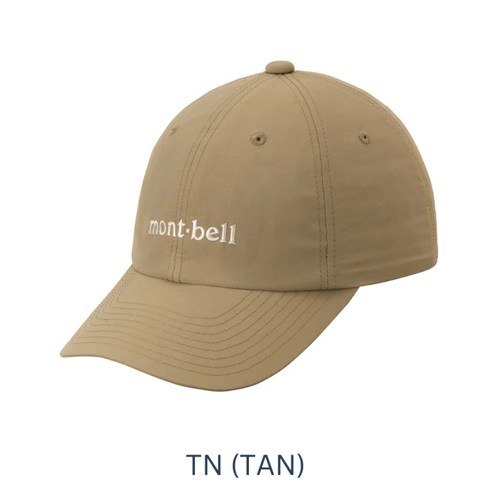 Tan cap with 'mont-bell' logo on a white background