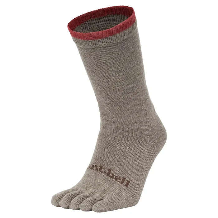 Montbell Women's Wickron Travel 5 Toe Socks in Tan