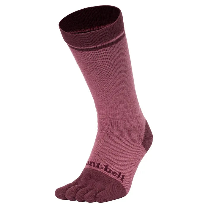 Montbell Women's Wickron Walking 5 Toe Socks in Pink