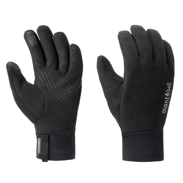 Montbell Women's CLIMABARRIER Trekking Thermal Gloves in Black