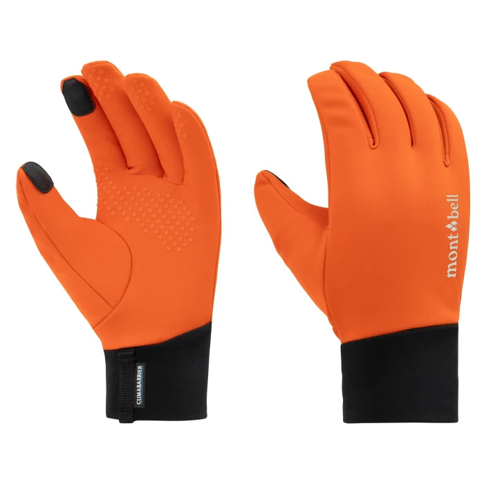 Montbell Men's CLIMABARRIER Trekking Gloves in Orange