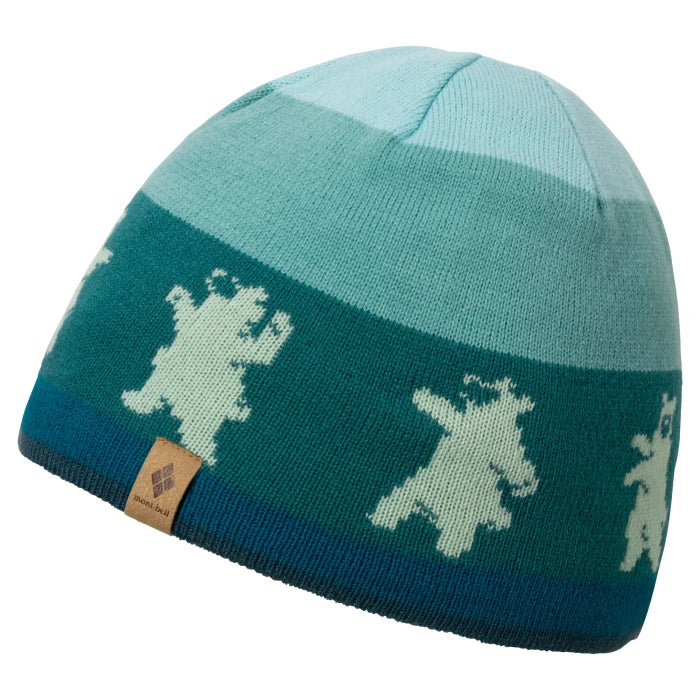 Montbell Kids' Jacquard Watch Cap #1 in Blue Green