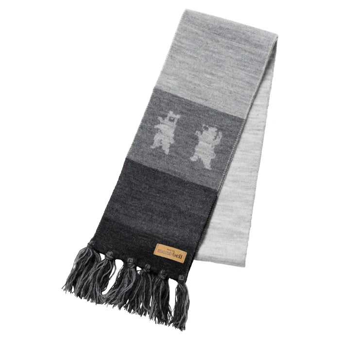 Montbell Kids' Jacquard Knit Scarf #1 in Gray