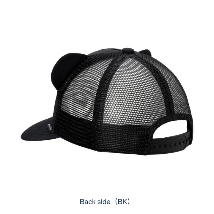 Montbell Kids' black Monta Bear Mesh Cap with bear ears.