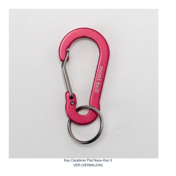 Montbell Key Carabiner Flat Nasu-Kan size 5 in vermilion