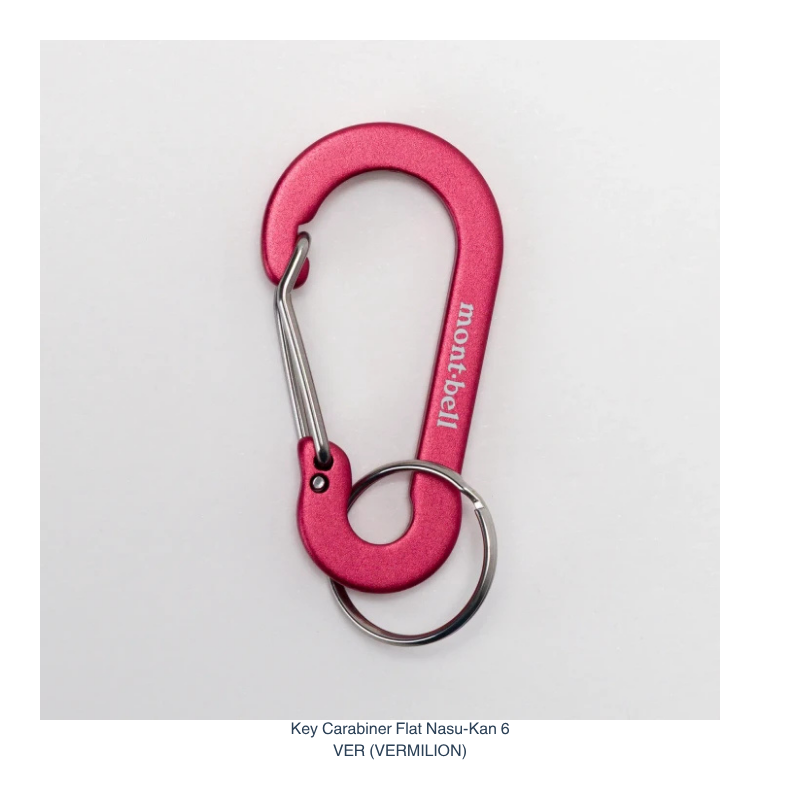 Montbell Key Carabiner Flat Nasu-Kan size 6 in vermilion