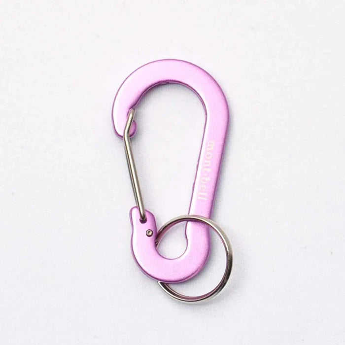 Montbell Flat Nasu-Kan 6 key carabiner in Lavender, flat aluminium body with spring gate and split ring.