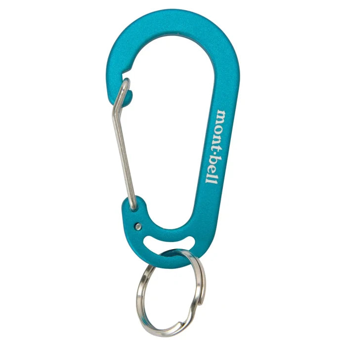 Montbell Aluminum Key Carabiner in Cyan Blue