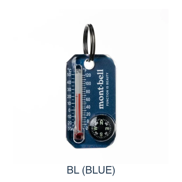 Small size, big intelligence: The Therm-O-Compass provides essential orientation and temperature data in a rugged, luminous, and featherweight zipper-pull format.
