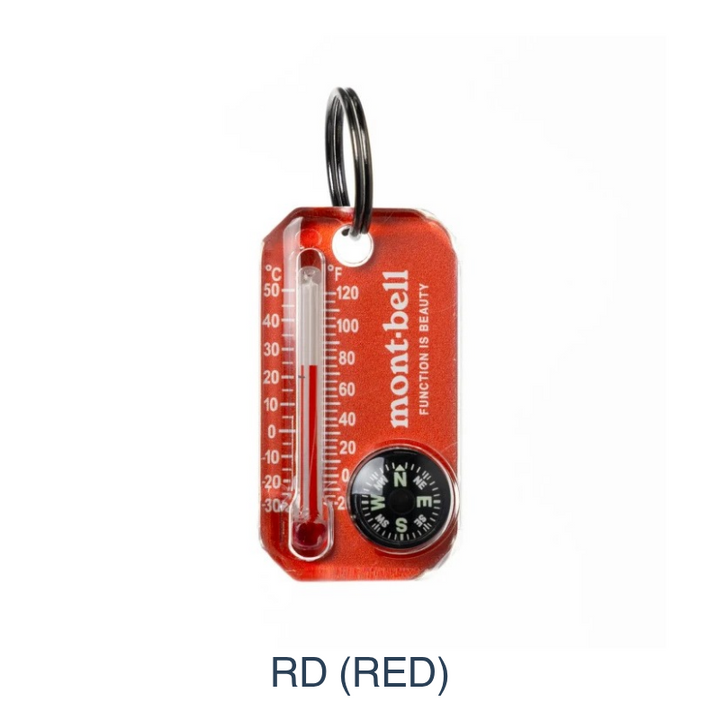 Small size, big intelligence: The Therm-O-Compass provides essential orientation and temperature data in a rugged, luminous, and featherweight zipper-pull format.