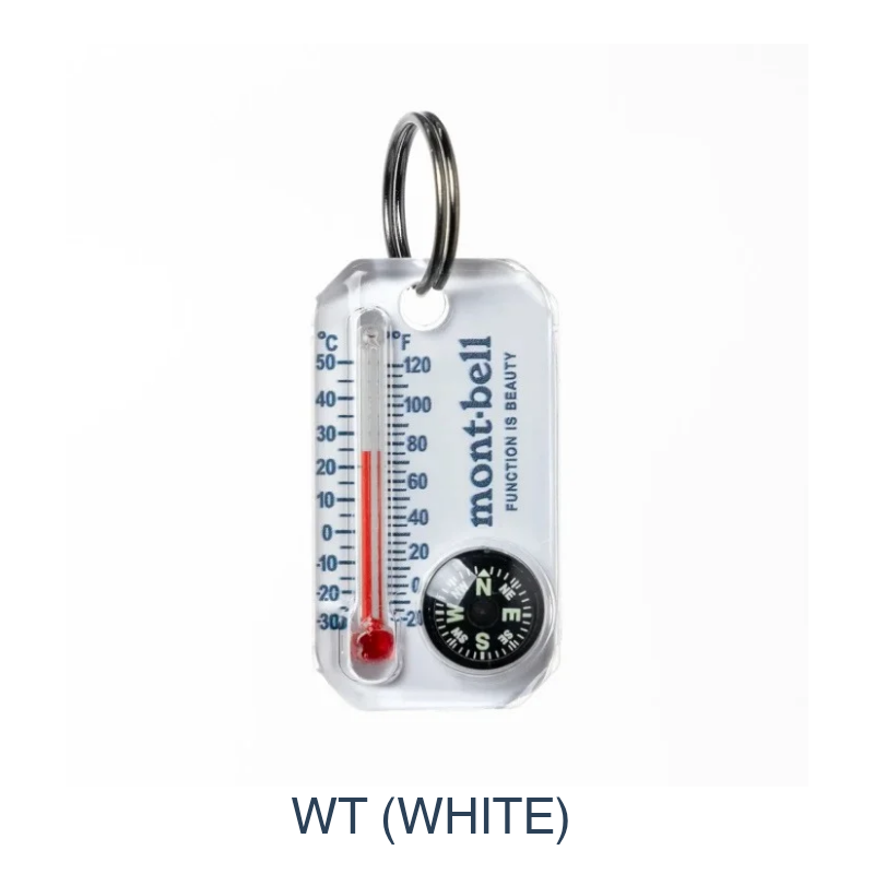 Small size, big intelligence: The Therm-O-Compass provides essential orientation and temperature data in a rugged, luminous, and featherweight zipper-pull format.