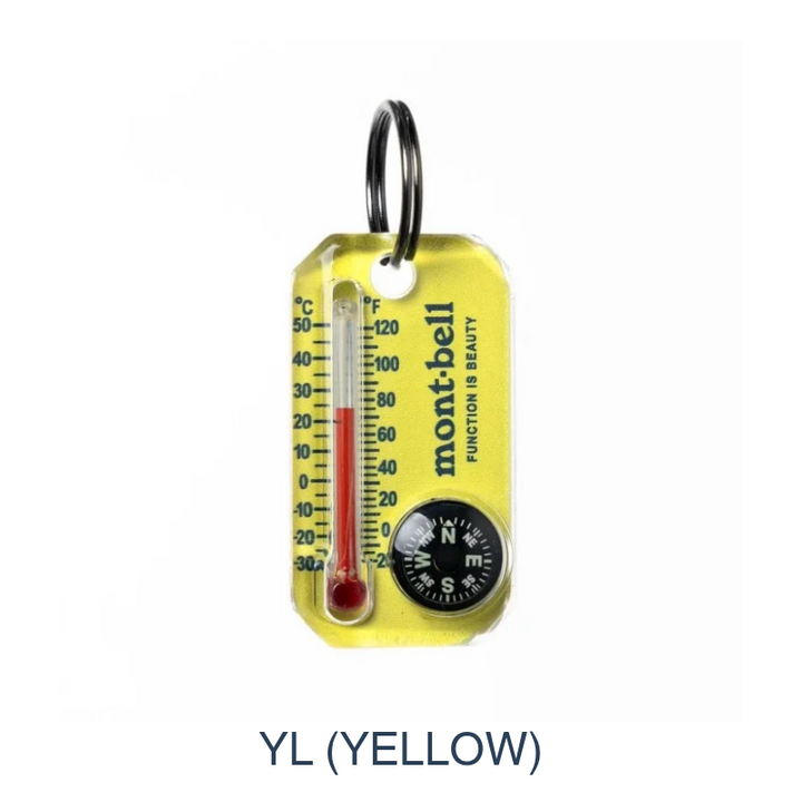 Small size, big intelligence: The Therm-O-Compass provides essential orientation and temperature data in a rugged, luminous, and featherweight zipper-pull format.