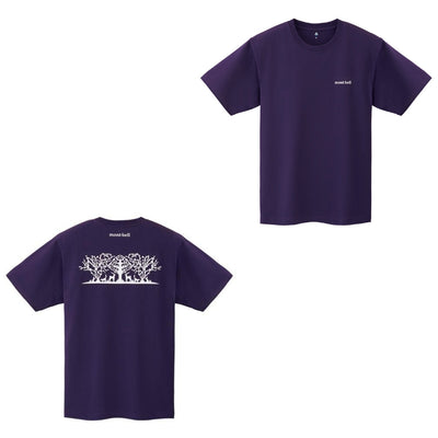 Montbell T-Shirt Unisex Pear Skin Cotton T Kirie Mori No Tsudoi Dark Navy Ivory Purple Navy