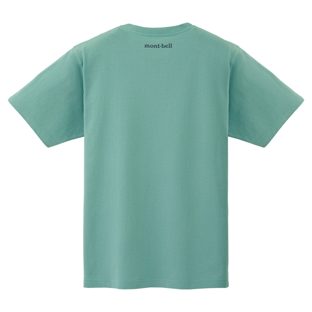 Montbell T-Shirt Men's Pear Skin Cotton T Raichou - Jade UV Cut