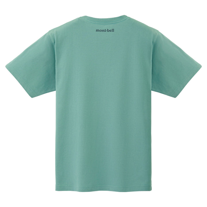 Montbell T-Shirt Men's Pear Skin Cotton T Raichou - Jade UV Cut