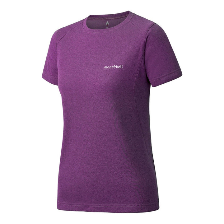 Montbell Women's Wickron ZEO T Short Sleeve Shirt - Charcoal Gray Purple