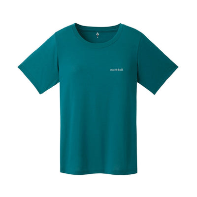 Montbell T-Shirt Women's Wickron T One Point Logo - Balsam, Heather Charcoal