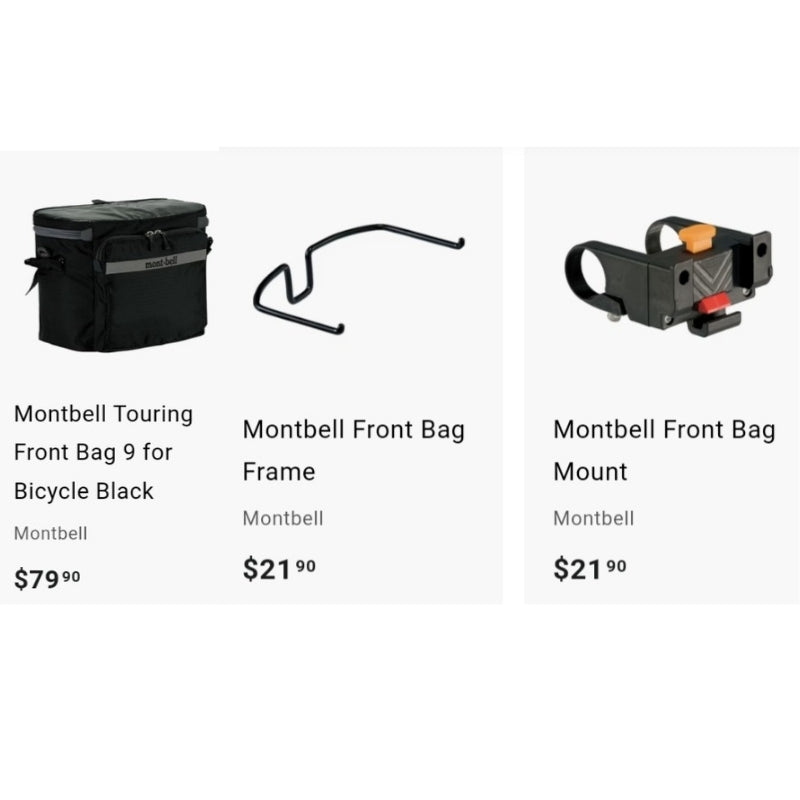 Bicycle Touring Front Bag 9 Bundle: Bag + Frame + Mount