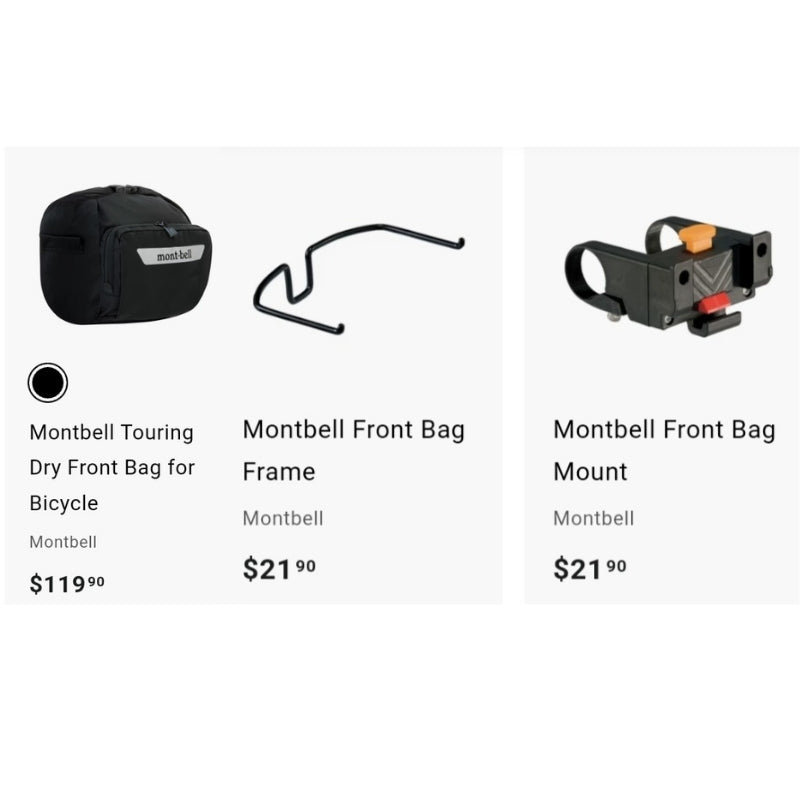 Bicycle Touring Dry Front Bag Bundle: Bag + Frame + Mount