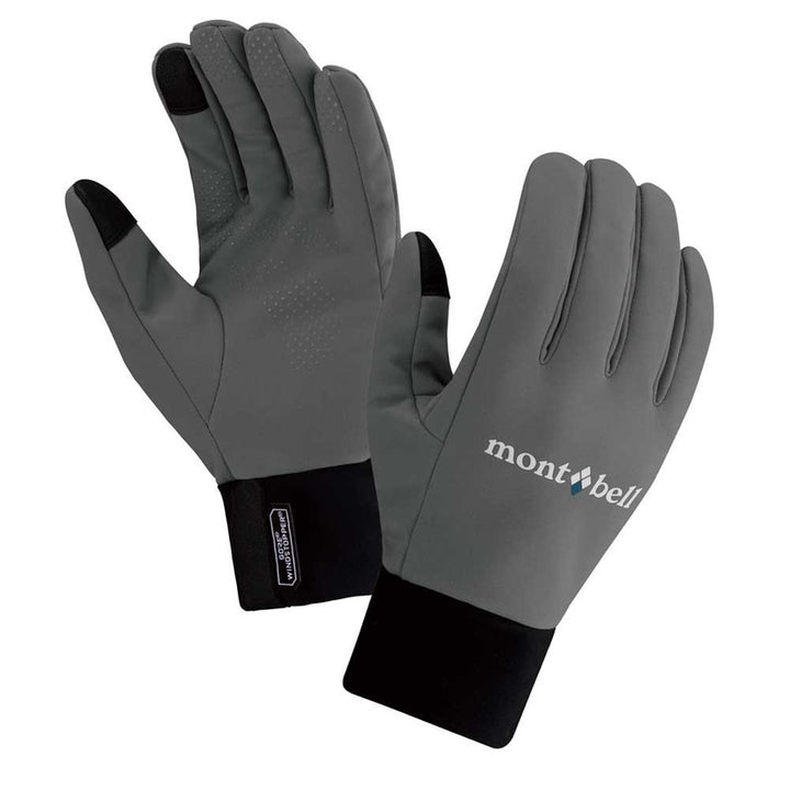 Montbell Gloves Men's Windstopper Trekking Gloves - Gray Goretex LABS
