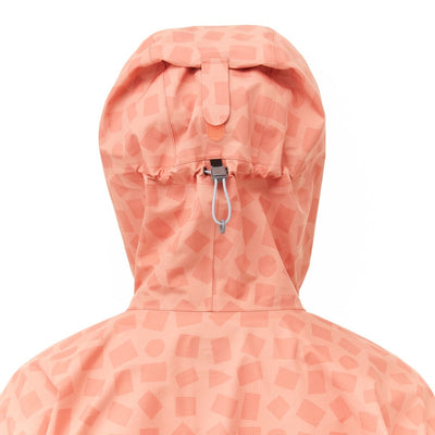 Montbell Women's Rain Jacket GORETEX Rain Dancer Print - Blueberry Waterproof Lightweight Hooded Windproof