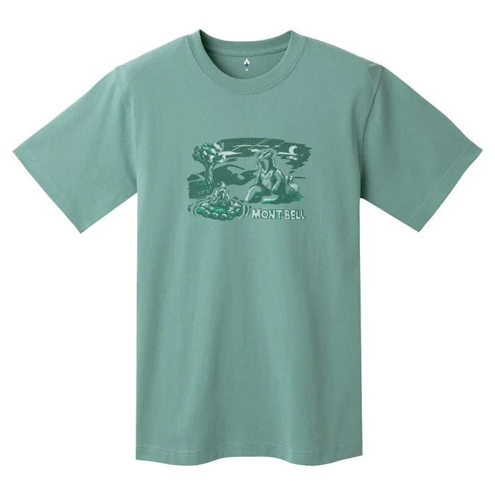 Montbell T-Shirt Unisex Pear Skin Cotton T Campfire - Light Blue in Light Blue