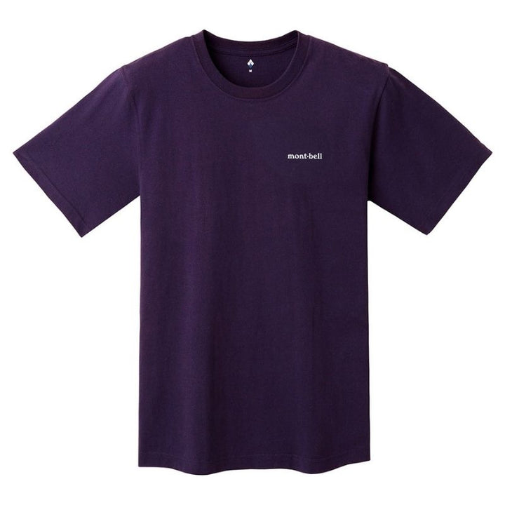 Montbell T-Shirt Unisex Pear Skin Cotton T Spur - Ivory Purple UV Cut
