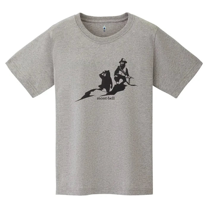 Montbell T-Shirt Unisex Pear Skin Cotton T Mountain Pass in Light Gray