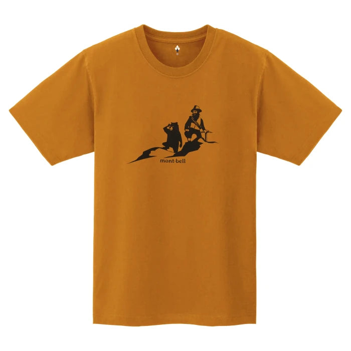 Montbell T-Shirt Unisex Pear Skin Cotton T Mountain Pass in Orange