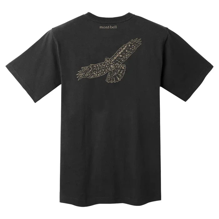 Montbell T-Shirt Unisex Pear Skin Cotton T Hawk - Black in Black
