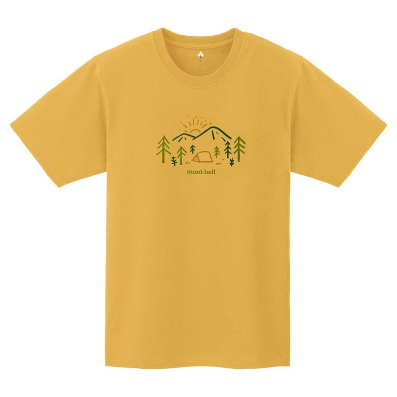 Montbell T-Shirt Unisex Pear Skin Cotton T Mountain Morning UV Cut