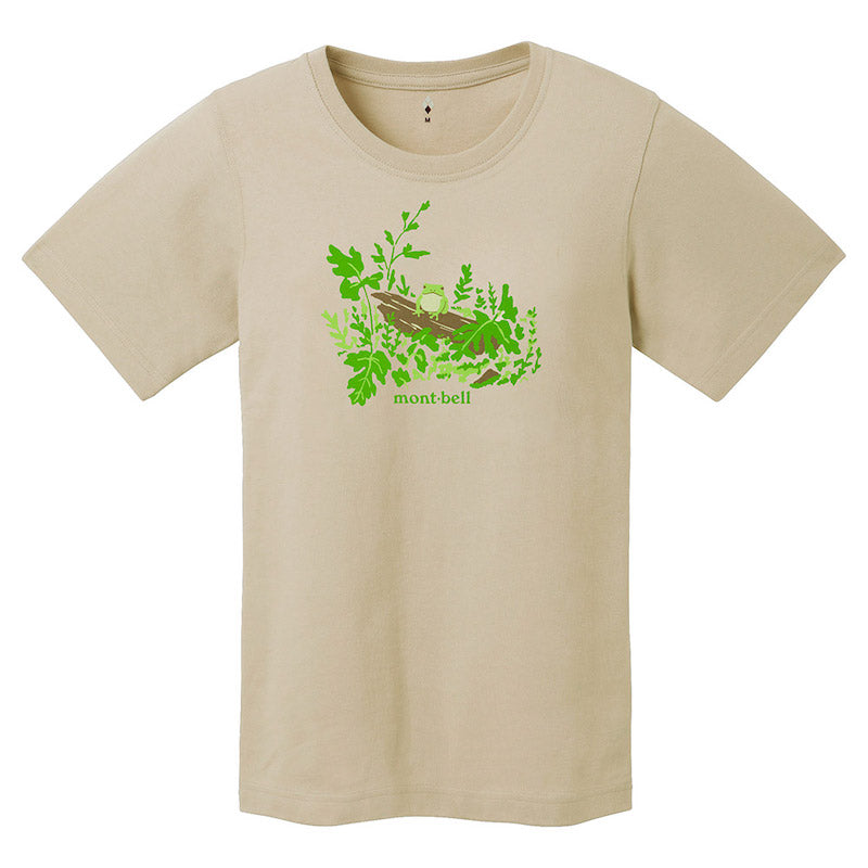 Montbell T-Shirt Women's Pear Skin Cotton T Tree Frog - Ivory UV Cut