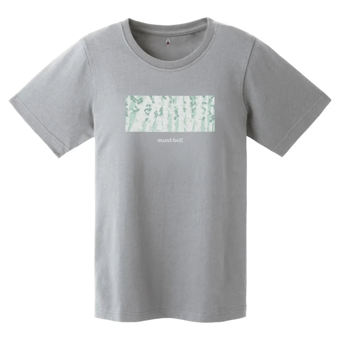 Montbell T-Shirt Women's Pear Skin Cotton T Japanese White Birch in Light Gray