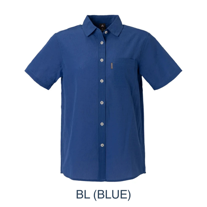 Montbell Women's US Wickron Breeze Short Sleeve Shirt - highly breathable outdoor travel shirt.