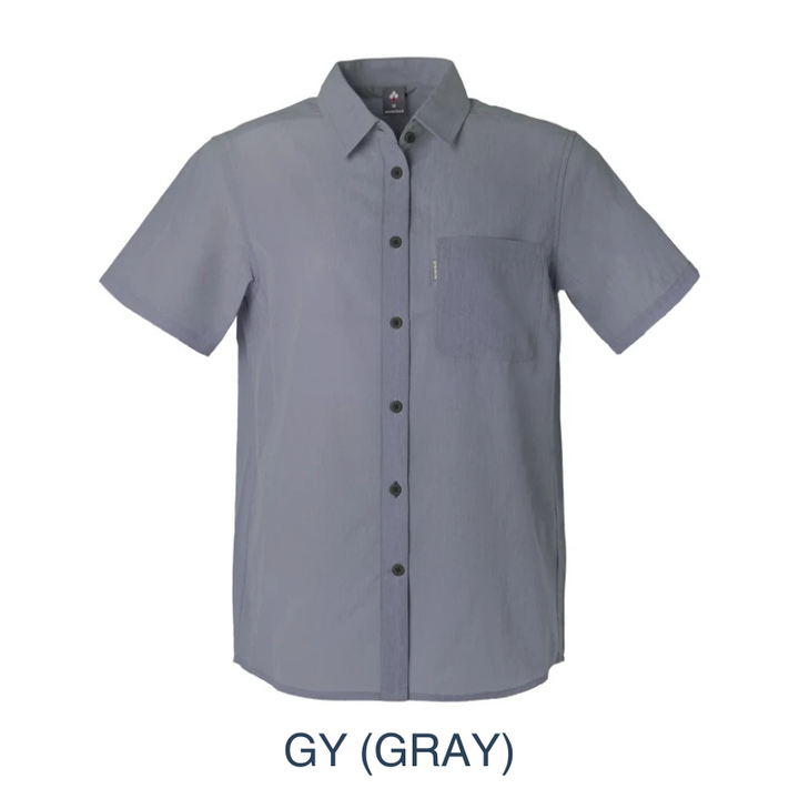 Montbell Women's US Wickron Breeze Short Sleeve Shirt - highly breathable outdoor travel shirt.