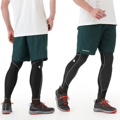 Montbell Men's Light Cross Runner Shorts Mid-Thigh - Black Blue