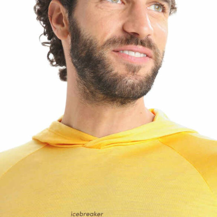 icebreaker Merino T-Shirt Men's 125 Cool-Lite™ Sphere Long Sleeve Hoodie Tee - Cloud Ray