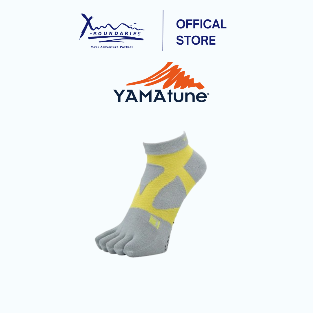 Yamatune Spider ARCH Short 5 Toe Socks with Non-Slip Dots | Black/ Dark Navy|  Grey/ Yellow