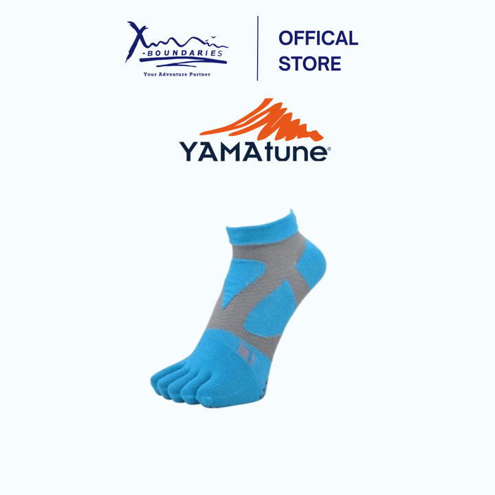 Yamatune Spider ARCH Short 5 Toe Socks with Non-Slip Dots | Black/ Dark Navy|  Grey/ Yellow
