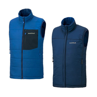 Montbell Jacket Men's US Thermawrap Vest - Blue EXCELOFT® Water-Repellent