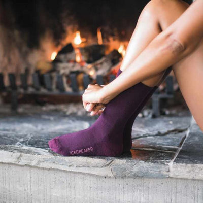 icebreaker Merino Women's Hike+ Light Crew Socks - Black Purple