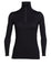 icebreaker Merino Base Layer Women's 260 Tech Top Long Sleeve Half Zip - BLACK