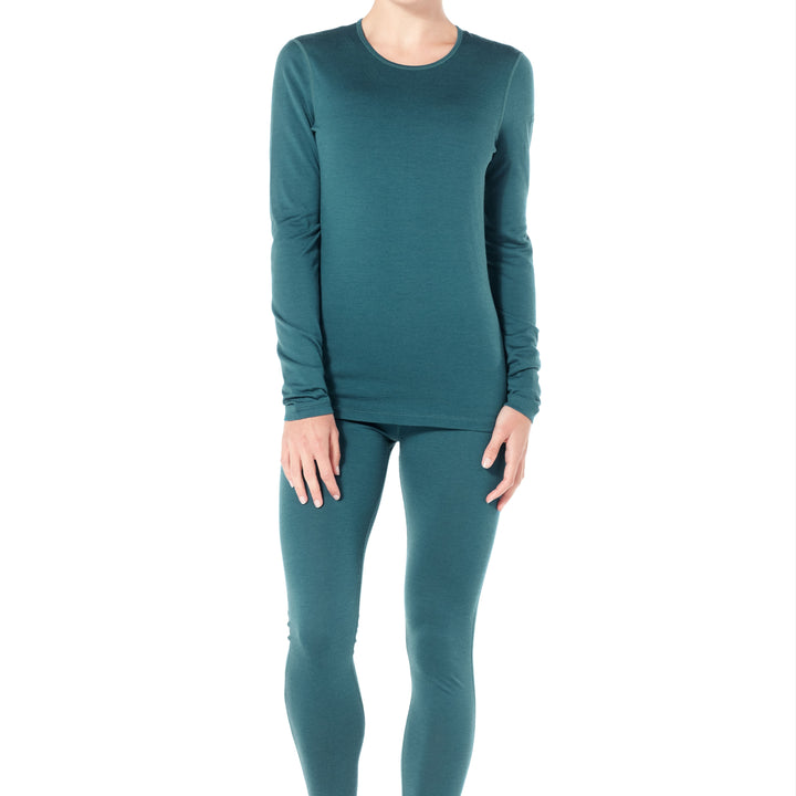 icebreaker Merino Base Layer Women's 200 Oasis Long Sleeve Crewe - Dusty Clay Midnight Navy