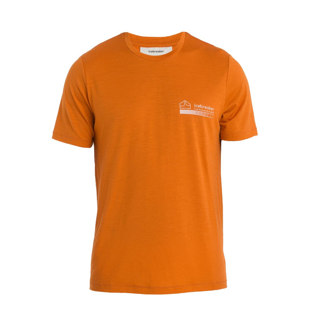 icebreaker Merino T-Shirt Men's 150 Tech Lite II Short Sleeve Crewe T-Shirt Mountain Layers - Earth