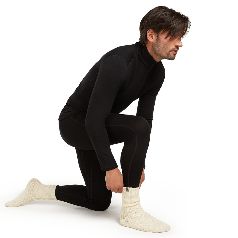 Icebreaker Unisex Merino Ski Lodge Crew Socks showcasing their cozy knit design and classic crew height.