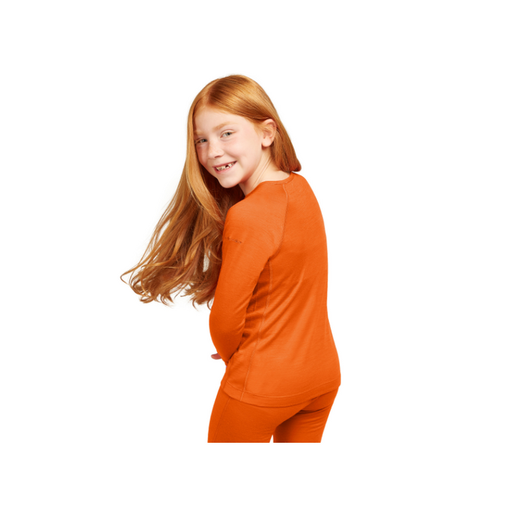 icebreaker Merino Base Layer Kids' Unisex 200 Oasis Long Sleeve Crewe - Blaze