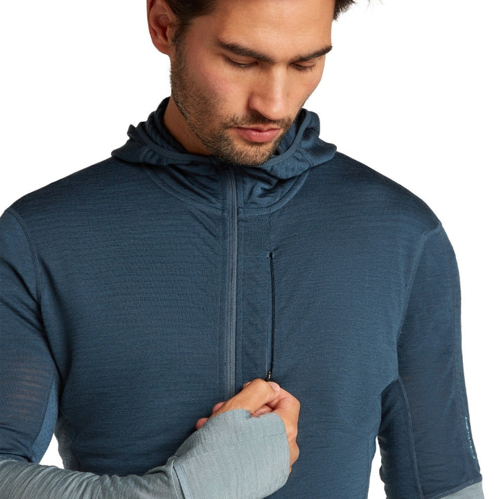 icebreaker Merino Jacket Men's 200 RealFleece™ Descender Long Sleeve Zip Hood Jacket